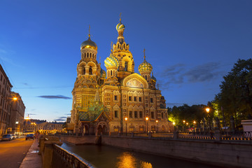 Wall Mural - Church of the Savior on Blood at night, Saint-Petersburg, Russia