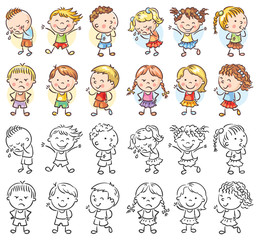 Leinwandbilder - Set of different kids with various emotions