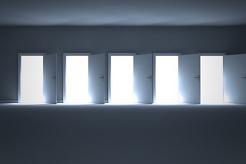 Wall Mural - Digital image of open doors