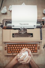 Poster - Top secret against above view of old typewriter