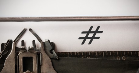 Poster - composite image of hashtag symbol
