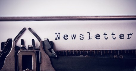 Poster - composite image of the word newsletter against white background