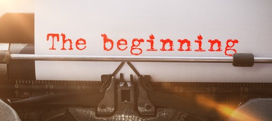 Poster - composite image of the words the beginning against white backgro
