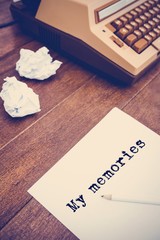 Poster - Composite image of the word my memories against white background