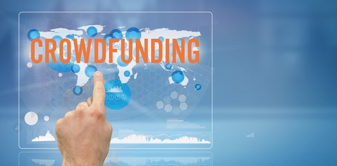 Poster - Composite image of the word crowdfunding against white backgroun