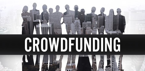 Poster - Composite image of the word crowdfunding against white backgroun