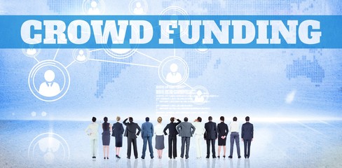 Poster - Composite image of the word crowdfunding against white backgroun