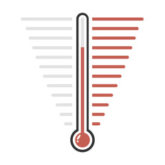 Thermometer red goal vector flat design