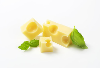 Canvas Print - pieces of emmental cheese