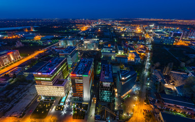 Wall Mural - Night view from the tallest building in Bucharest