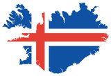 Fototapeta  - Iceland Map with Flag