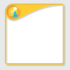 Poster - Yellow box for your text with target and people icon