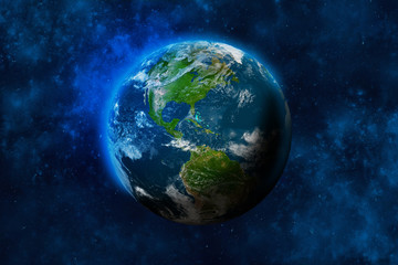 Wall Mural - planet earth in space. north and south america. elements of this image furnished by nasa.