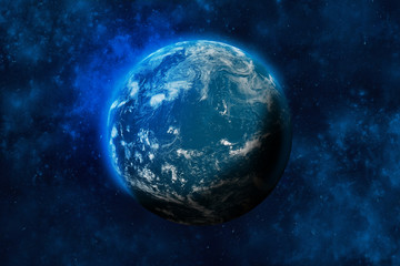 Wall Mural - planet earth in space. ocean and clouds. elements of this image furnished by nasa.