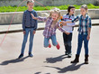 © JackF - Children playing skipping rope jumping game