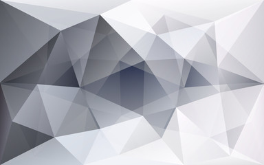 White and grey polygonal geometric background, semi-transparent