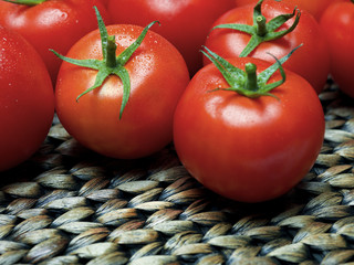 Canvas Print - tomatoes on thatch