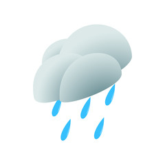 Heavy rain icon, isometric 3d style