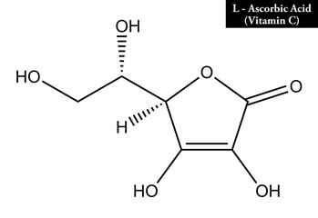 Canvas Print - Molecular structure of ascorbic acid (vitamin C)