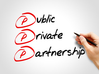 Aufkleber - PPP - Public-private partnership, acronym business concept