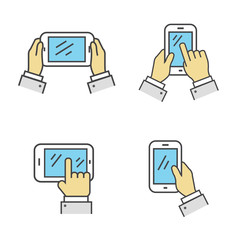 Poster - set of phone in hand isolated sign