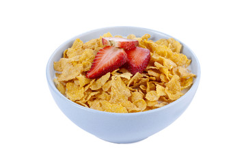 Wall Mural - corn cereals with strawberry