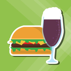 Sticker - Sandwich design. healthy food. menu icon 