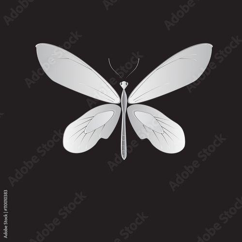 Fotomural metal butterfly, Vector illustration.