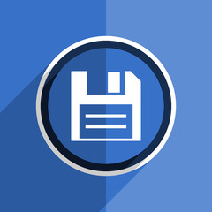 Poster - blue flat design disk modern web icon