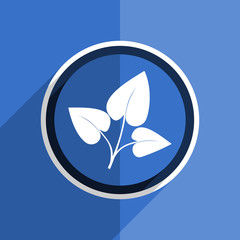Poster - blue flat design leaf modern web icon