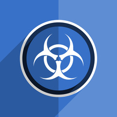 Aufkleber - blue flat design biohazard modern web icon
