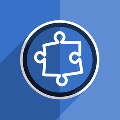 Poster - blue flat design puzzle modern web icon