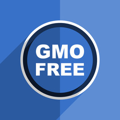 Poster - blue flat design gmo free modern web icon