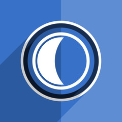 Poster - blue flat design moon modern web icon
