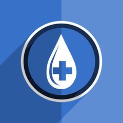 Poster - blue flat design blood modern web icon