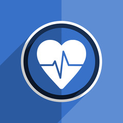 Poster - blue flat design pulse modern web icon