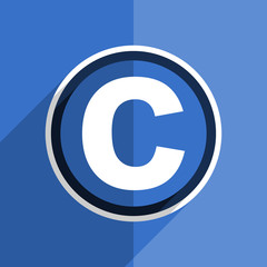Poster - blue flat design copyright modern web icon