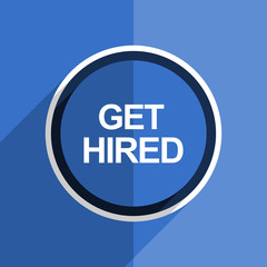 Poster - blue flat design get higreen modern web icon