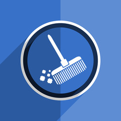 Poster - blue flat design broom modern web icon