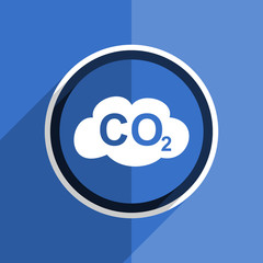 Poster - blue flat design carbon dioxide modern web icon