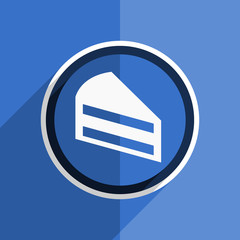 Leinwandbilder - blue flat design cake modern web icon