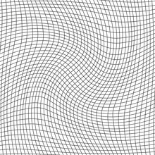 Twisted Black Net On White Background, Warp Lines, Simple Background, Monochrome Grid, Greyscale, Colorless