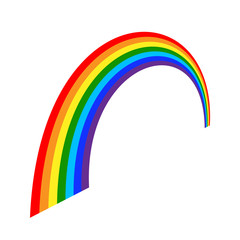 Wall Mural - Rainbow icon. Shape arch cartoon, isolated on white background. Colorful light and bright design element for decorative. Symbol rain, sky, clear, nature. Flat simple graphic style. Vector illustration