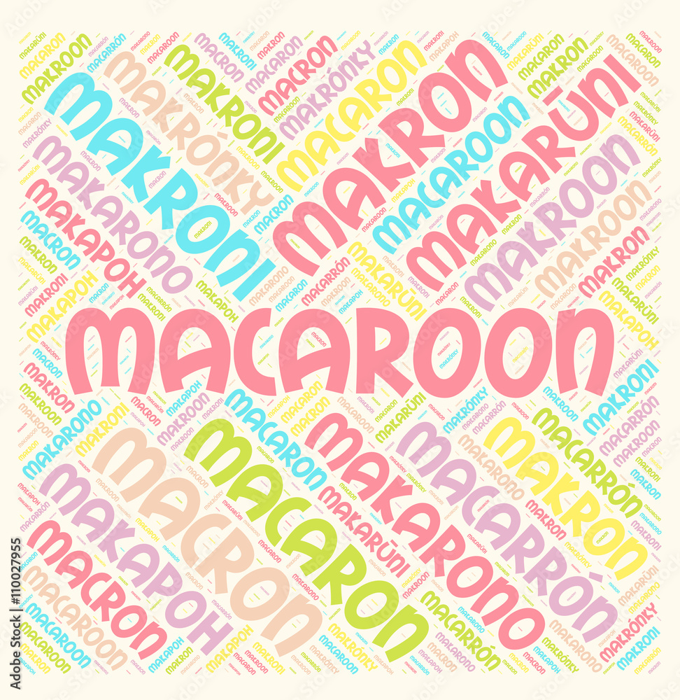 Macaroon in different languages word cloud concept Stock Illustration ...