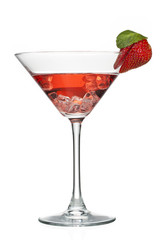 Canvas Print - strawberry juice in martini.