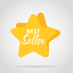 Wall Mural - badge isolated vector in flat design style. colorful abstract badge or label. best seller badge.