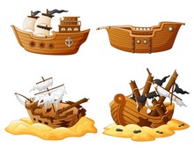 Set Of Broken Pirate Ship
