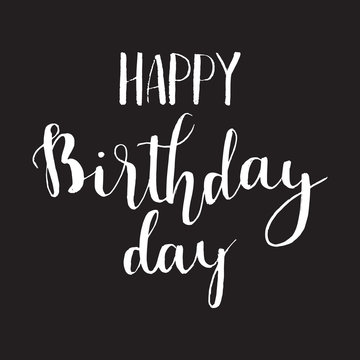 Happy Birthday Brush Script Style Hand lettering