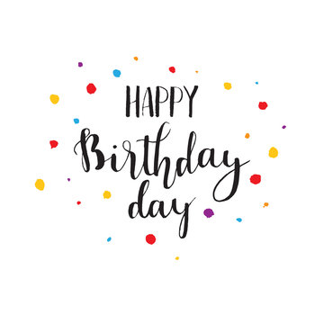Happy Birthday Brush Script Style Hand lettering