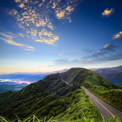 imageing of beautiful landscapes with green road and nice backgr